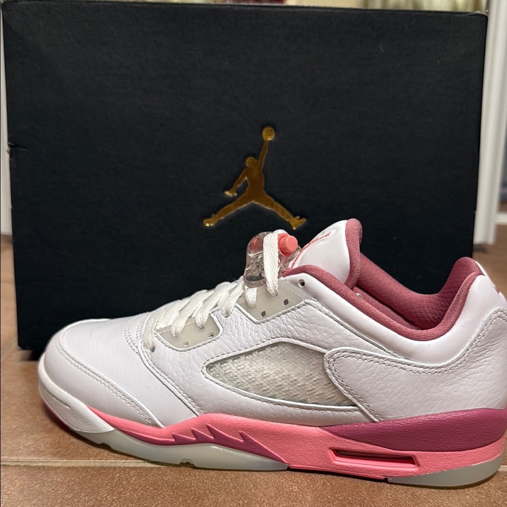 Jordan 5 Retro Low Kids White and Pink Sneakers
